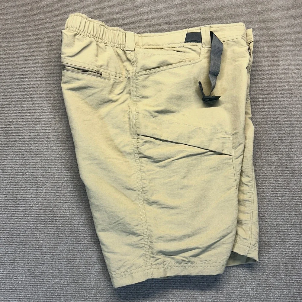 North Face Paramount Trail Shorts Mens M Elastic Waist Belt Khaki Cargo Nylon 9